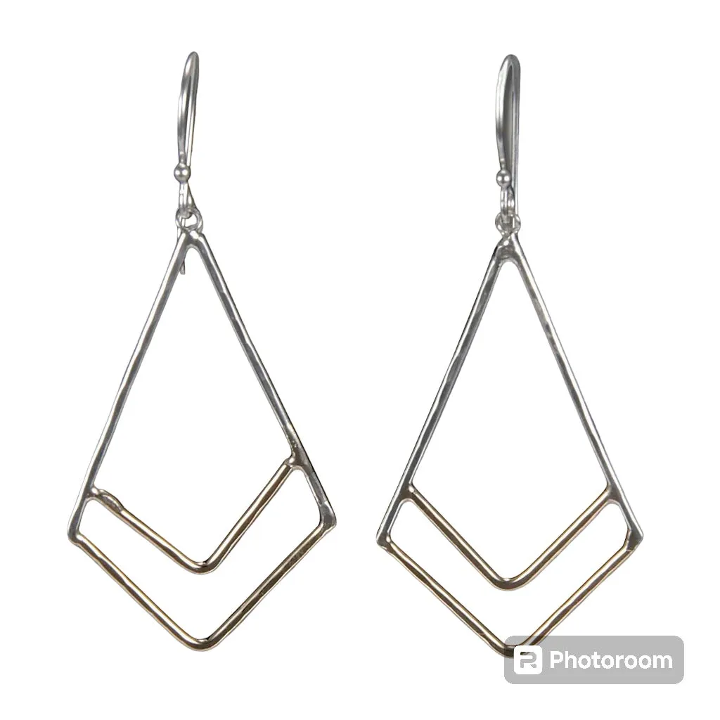 2 Tone Dangling Kite Earrings