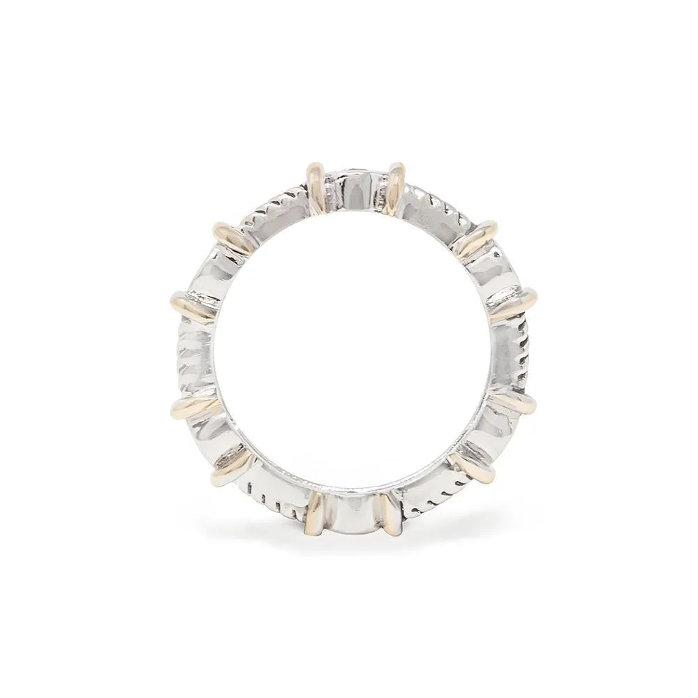 2Tone Eternity Ring Cable with Clear CZ