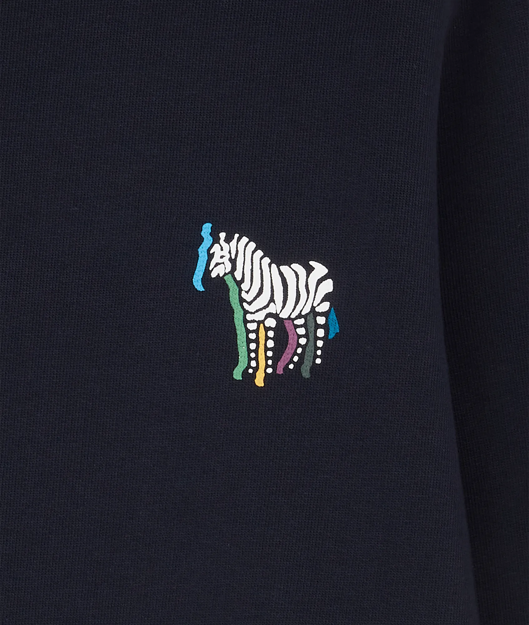 3D Zebra Logo Cotton Sweatshirt - Navy