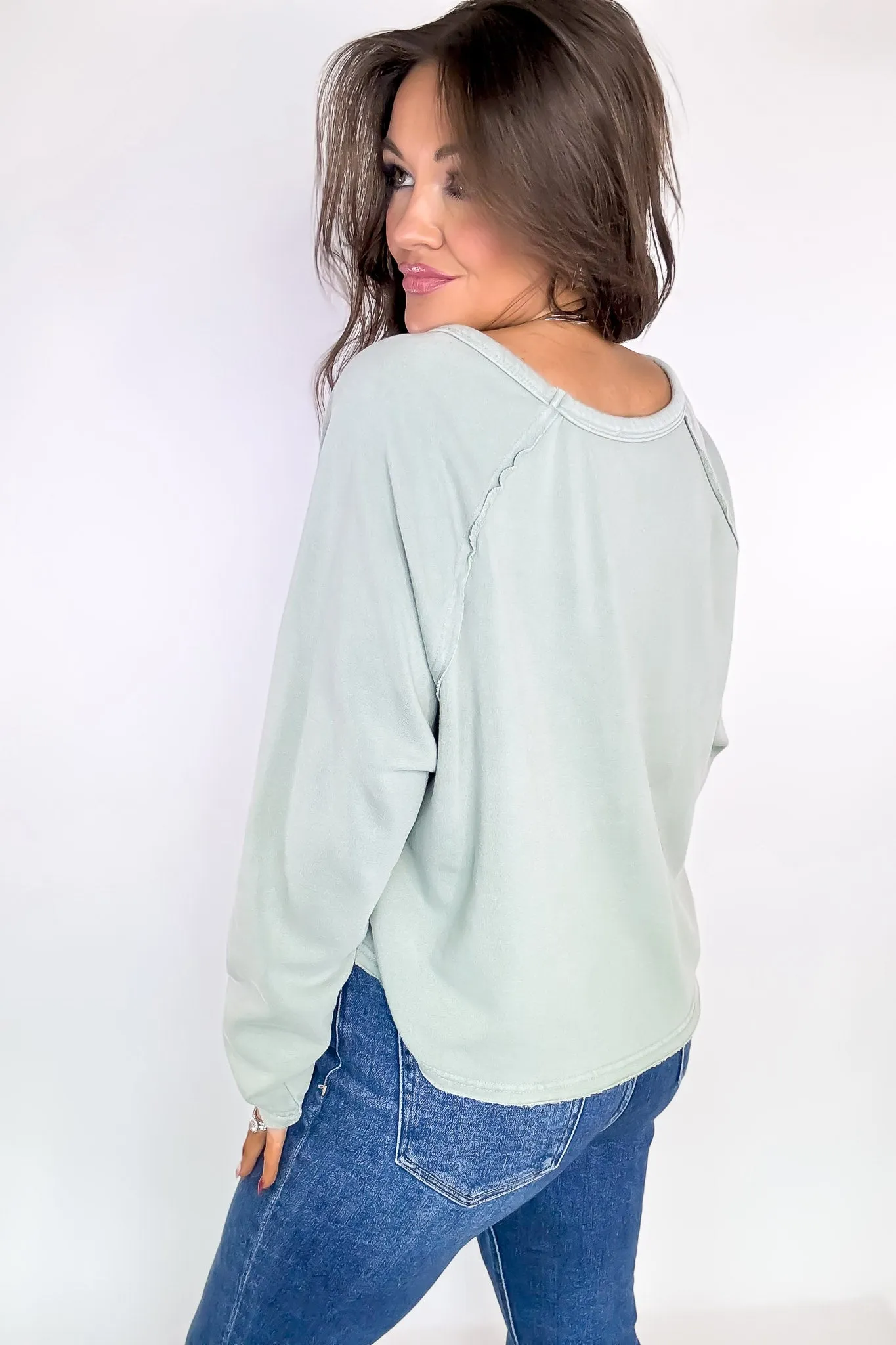 Always On-Trend Sage Raglan Sleeve Oversized Sweatshirt