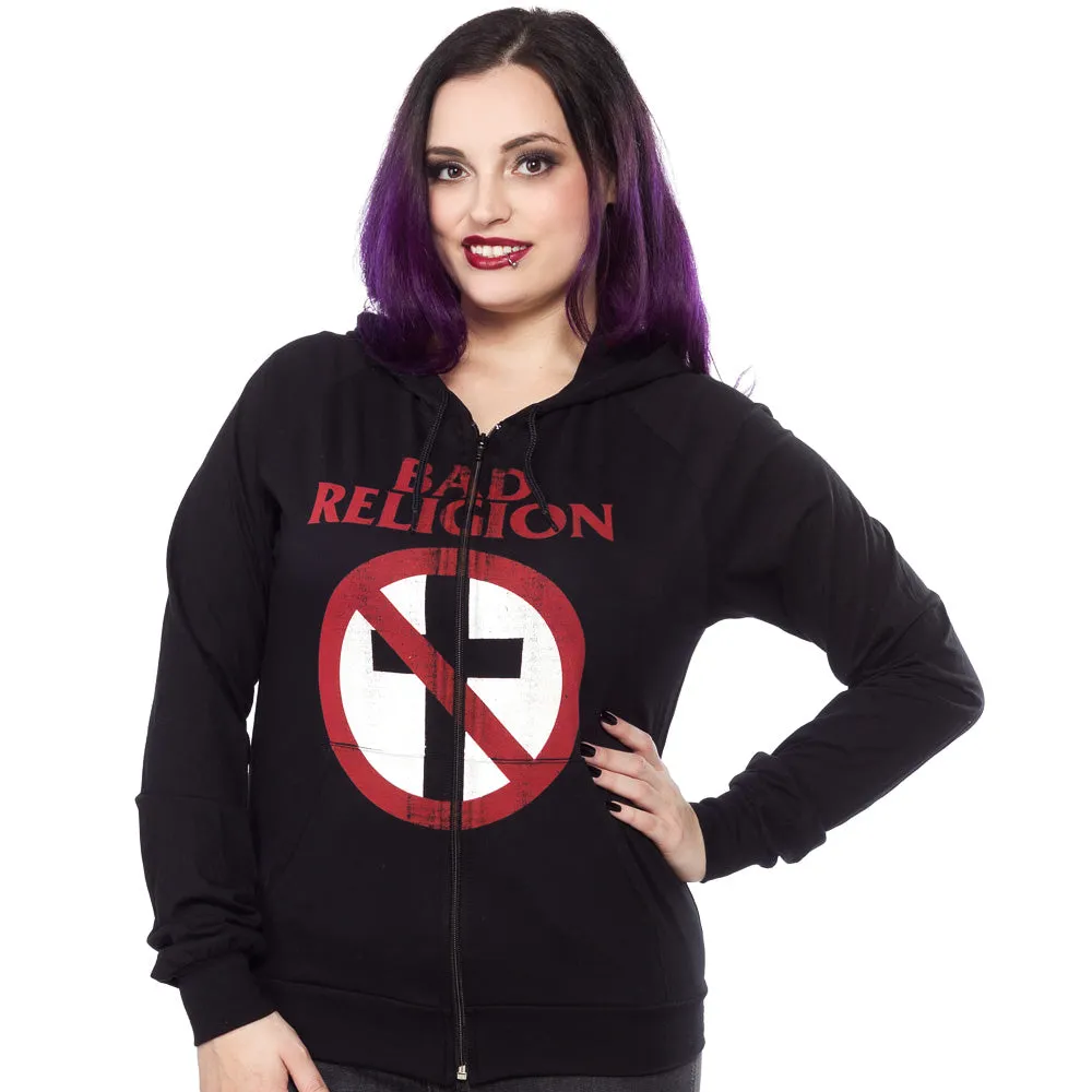 BAD RELIGION DISTRESSED LOGO LIGHT WEIGHT HOODIE