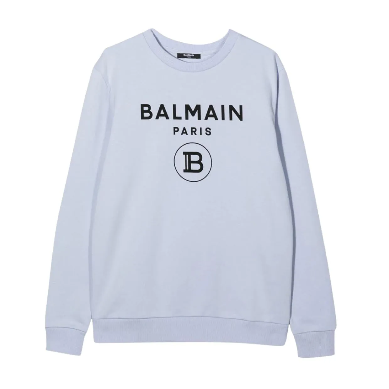 Balmain Kids Printed Logo Sky Blue Sweatshirt