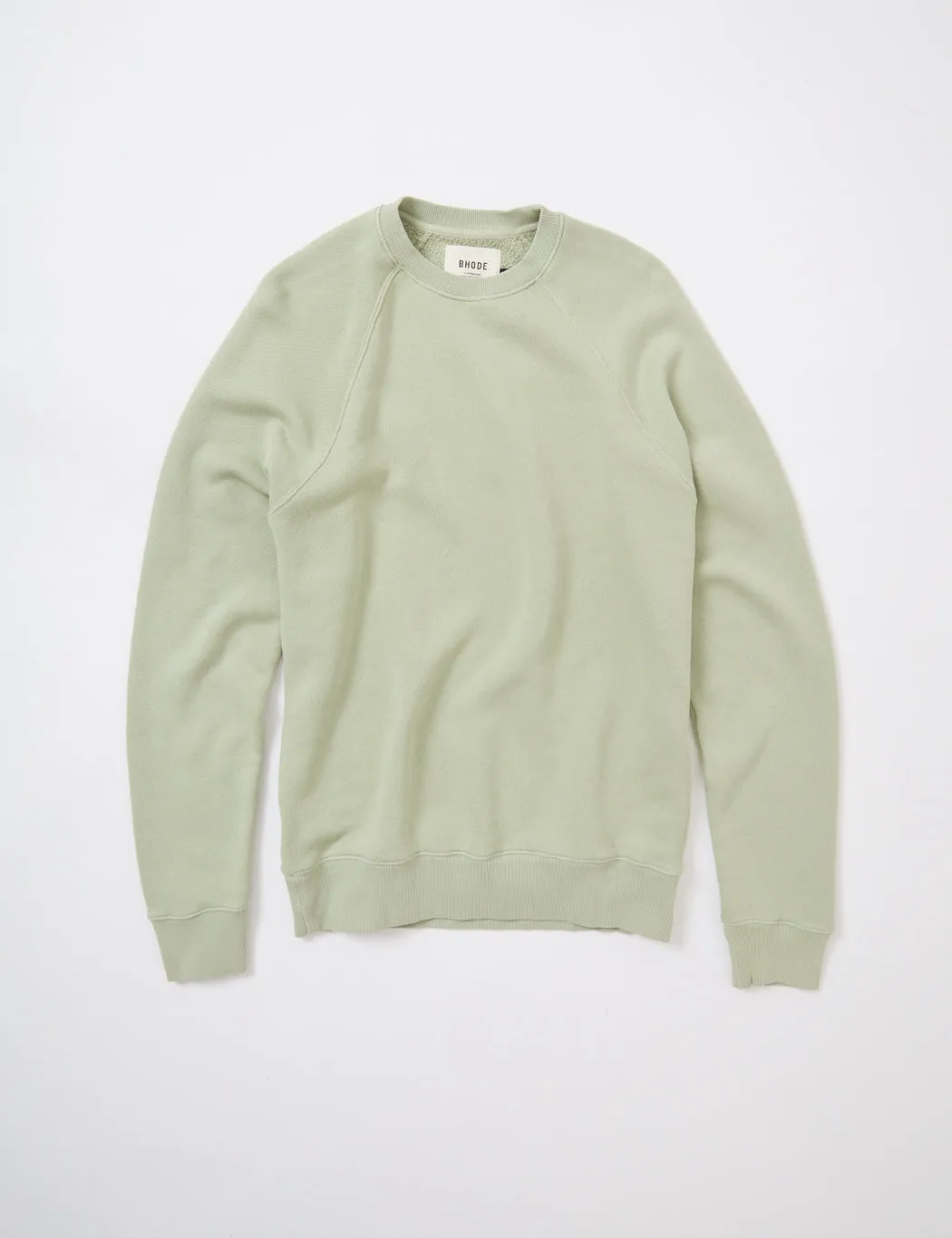 Bhode Raglan Crew Sweatshirt (Loopback) - Sage Green