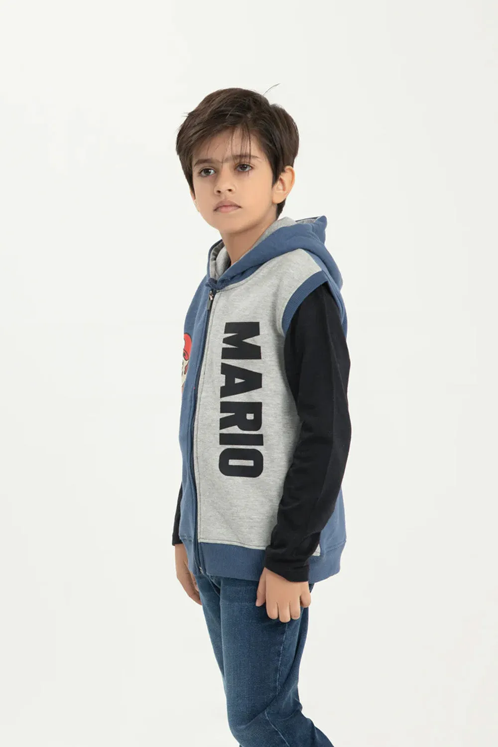 Boy's Graphic S/L Zipper Hood