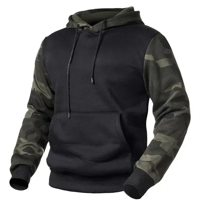 Camouflage Hoodies Men's Fashion Sweatshirt Male Camo Hooded Hip Autumn Winter Hoodie Men's Fleece Outwear Coats US/EUR Size