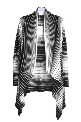 CLUBE BOSSA STRIPPED Black & White Cardigan