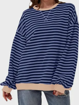 Contrast Striped Long Sleeve Sweatshirt