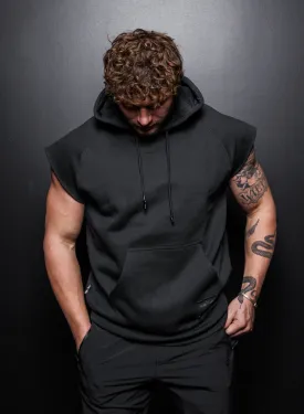 ESSENTIAL SLEEVELESS SWEATSHIRT - BLACK