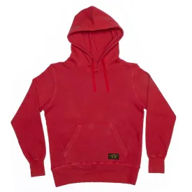 GARMENT DYED ORGANIC COTTON HOODED SWEATSHIRT - RED