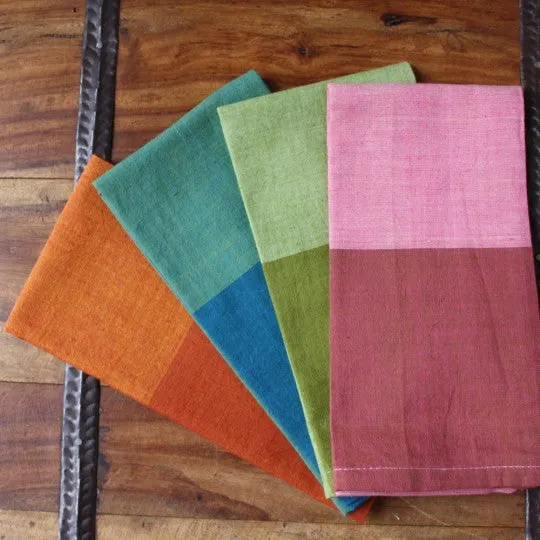 Hand-woven Chic Two-Tone Napkins, Set of 4