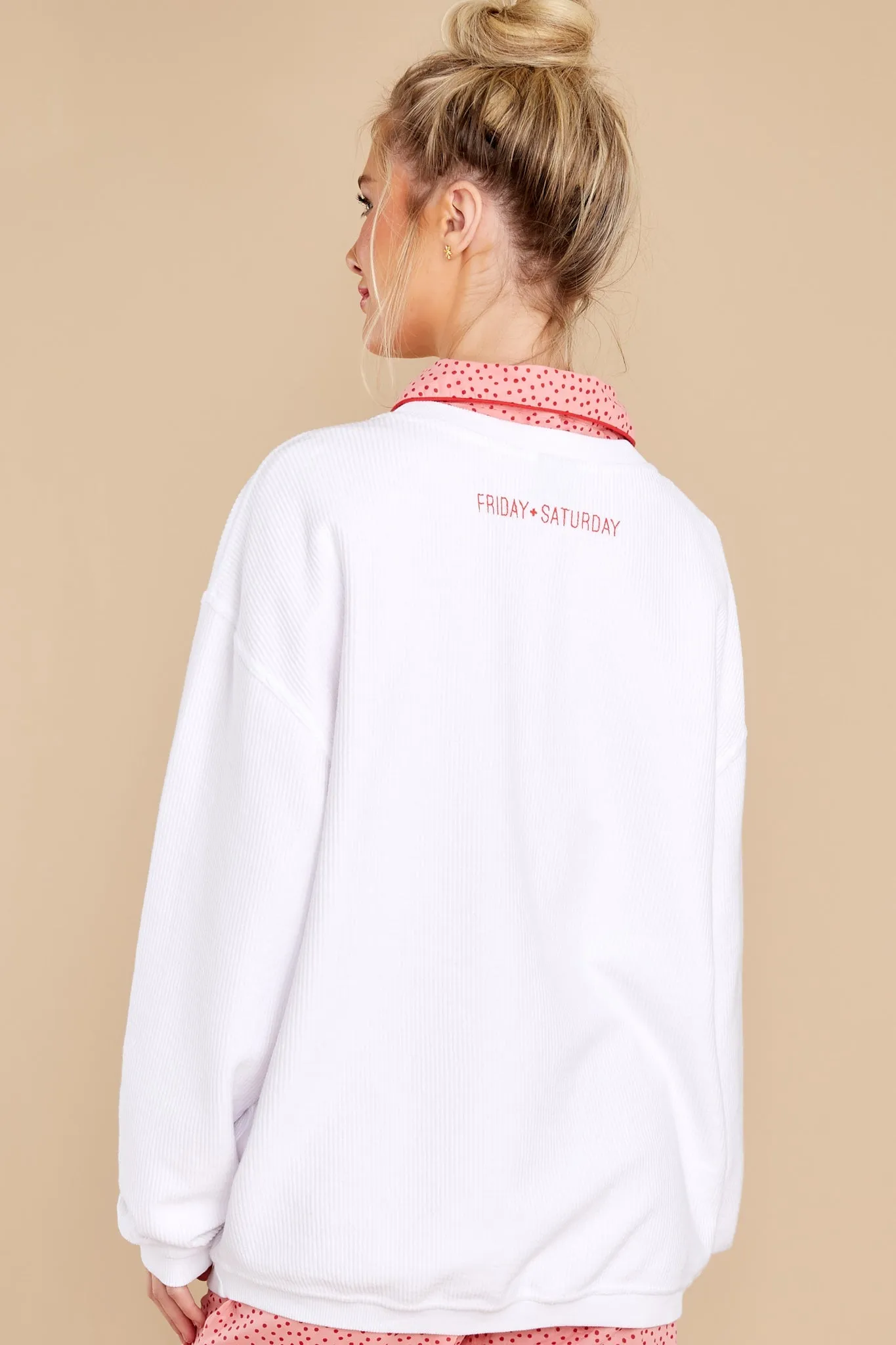 Have Yourself A Merry Christmas White Corded Sweatshirt