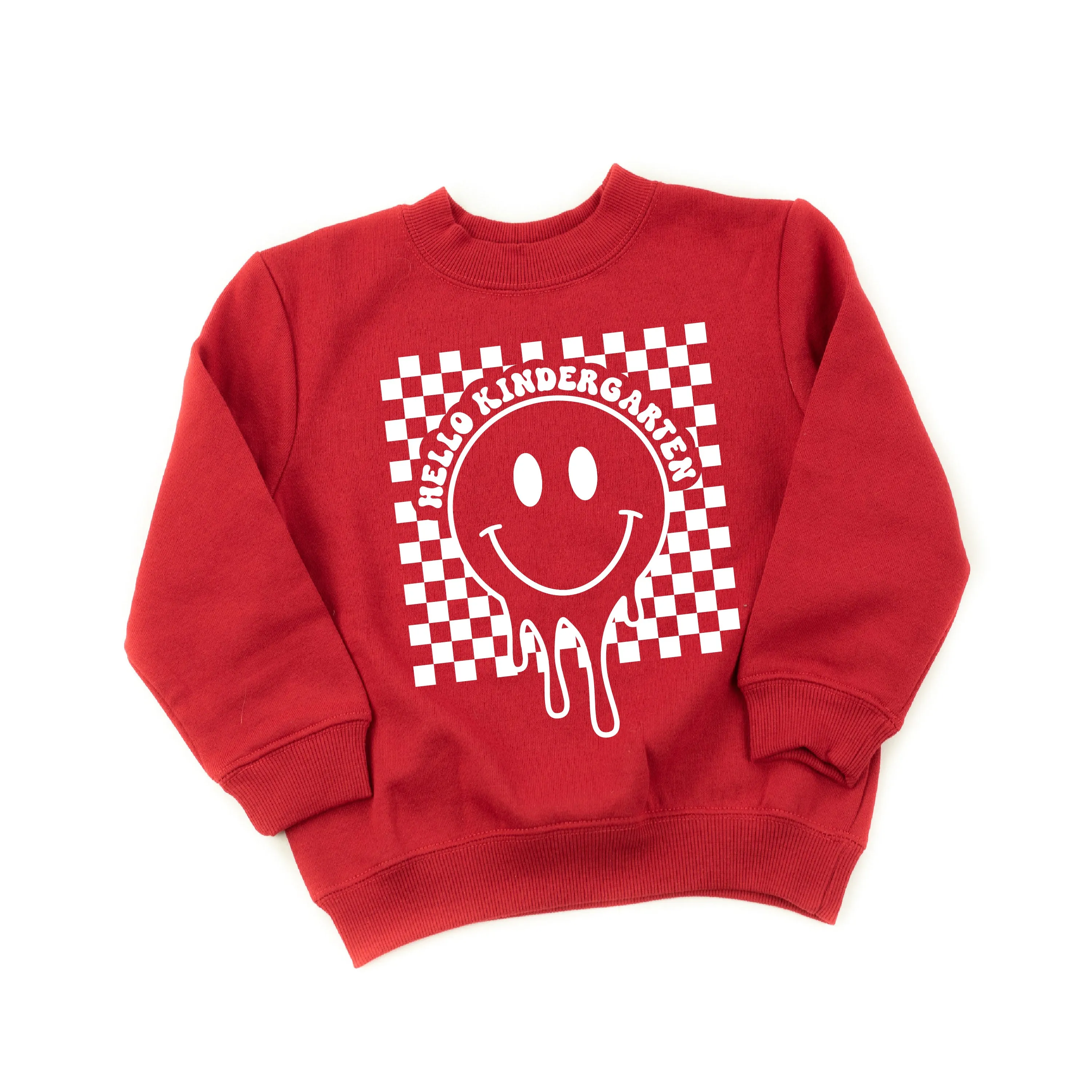 Hello Kindergarten - Checker Smiley - Child Sweater