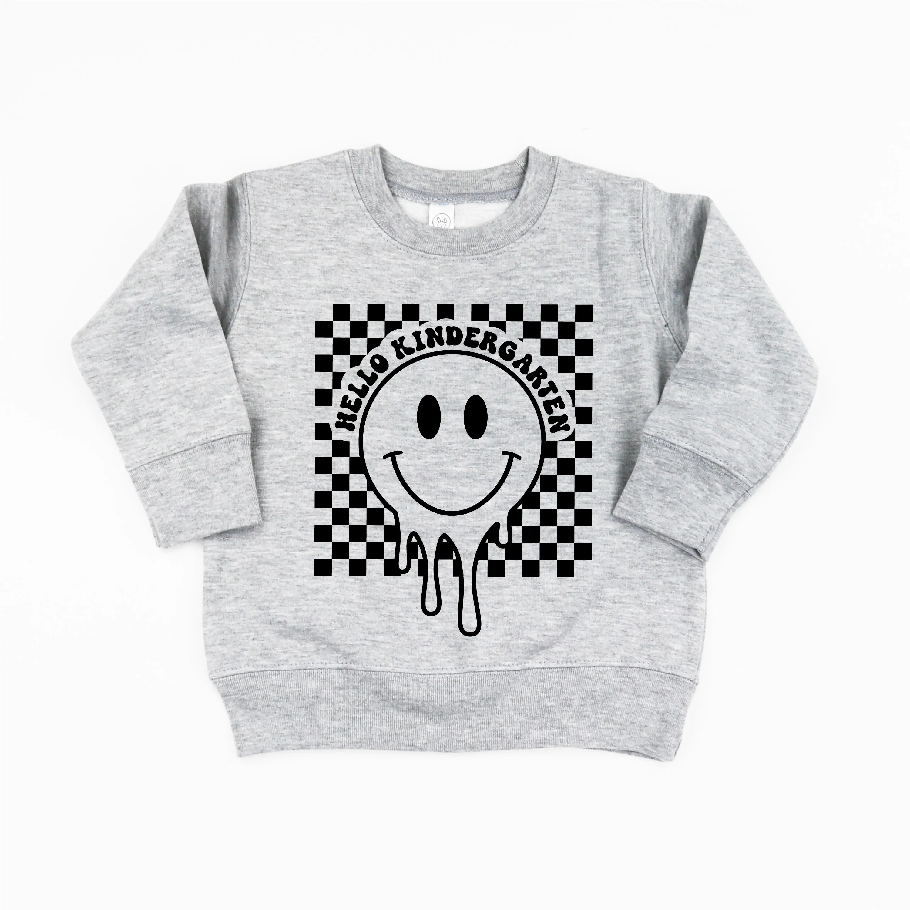 Hello Kindergarten - Checker Smiley - Child Sweater