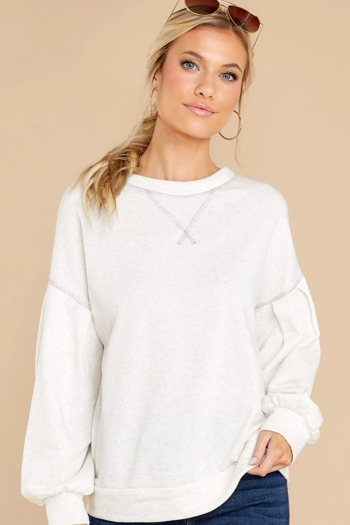 Longing To Lounge Oatmeal Sweatshirt