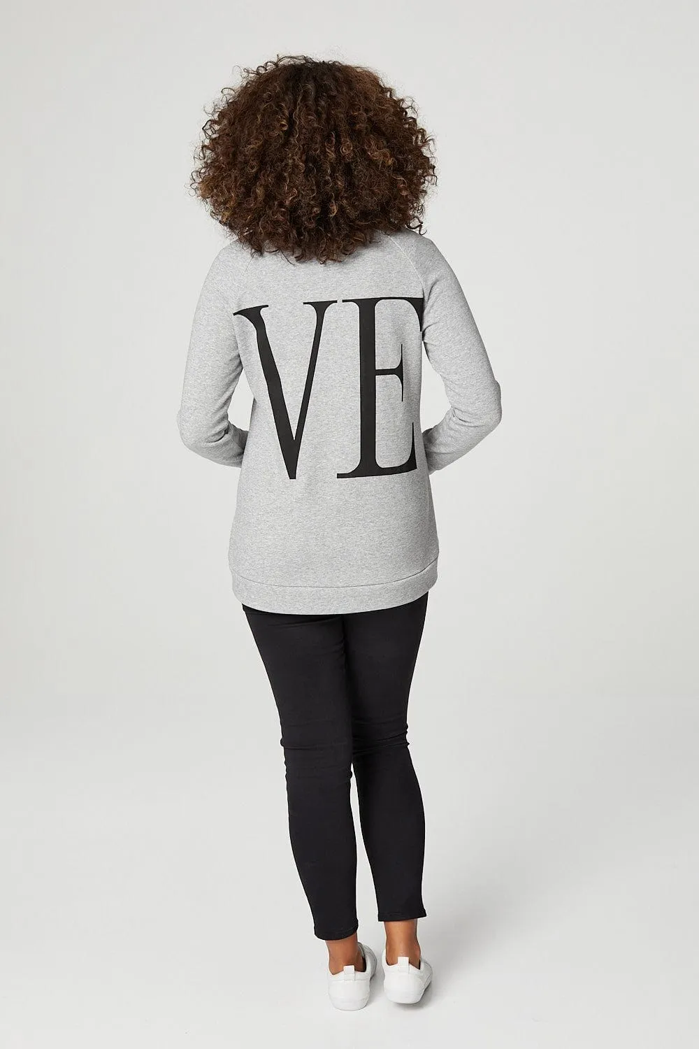 Love Print Oversized Sweatshirt