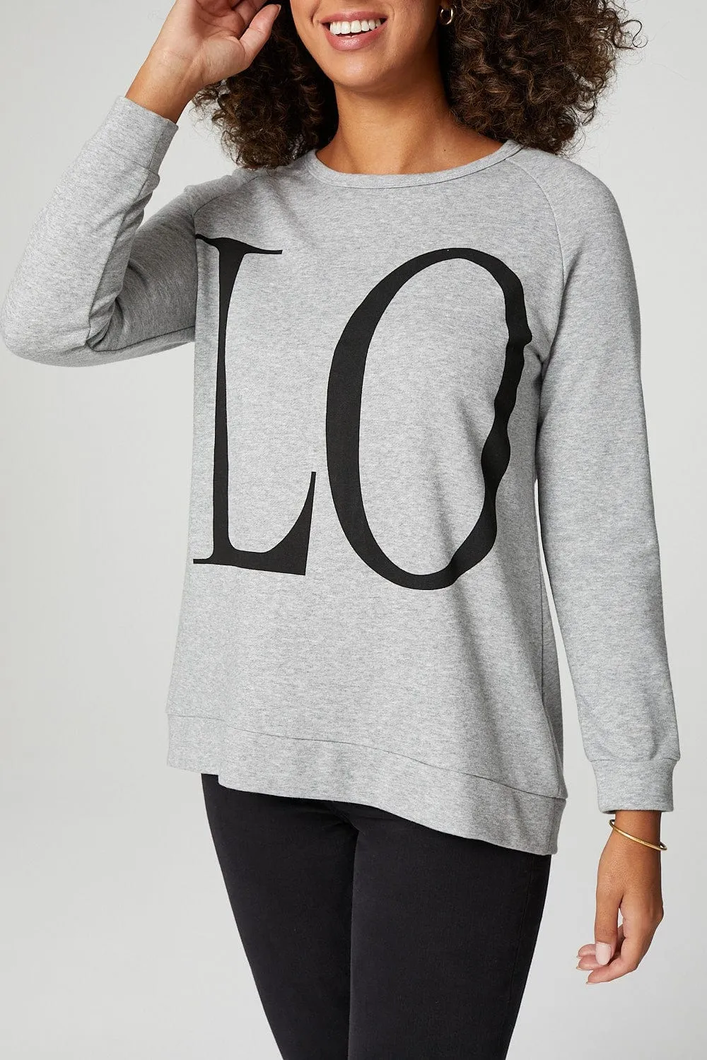 Love Print Oversized Sweatshirt