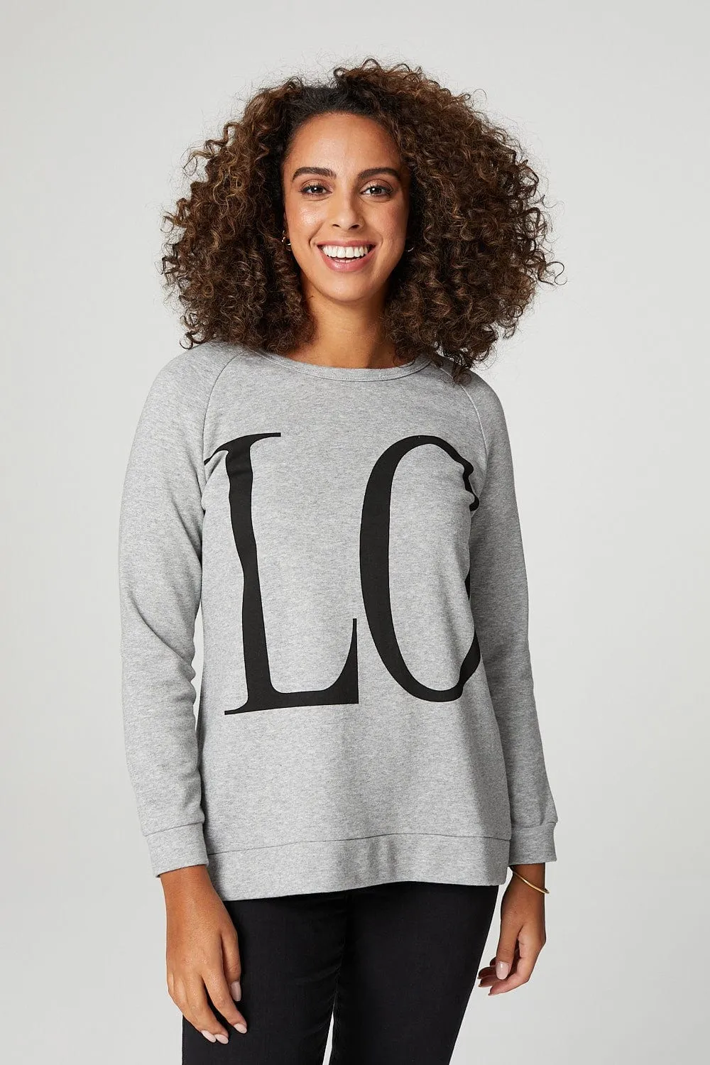 Love Print Oversized Sweatshirt