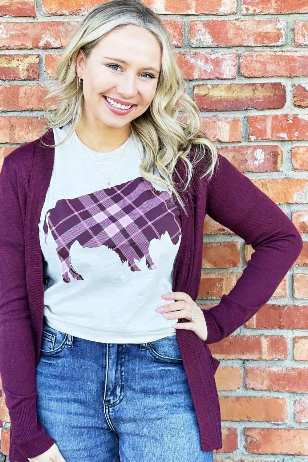 Mauve and Maroon Plaid Buffalo Tee for WT...or not