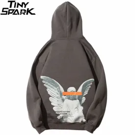 Mens Harajuku Angel God Printed Hoodie