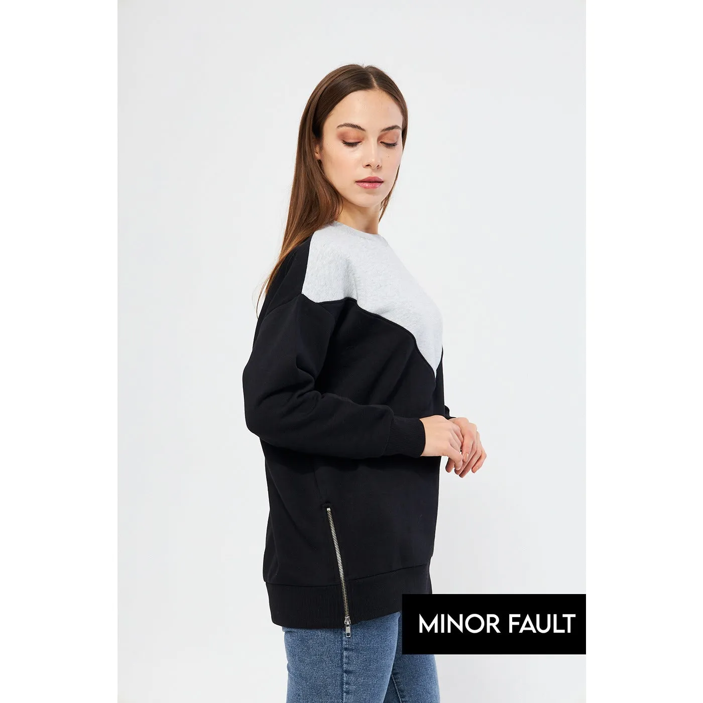 (Minor Fault) Two Tone Oversized Sweatshirt