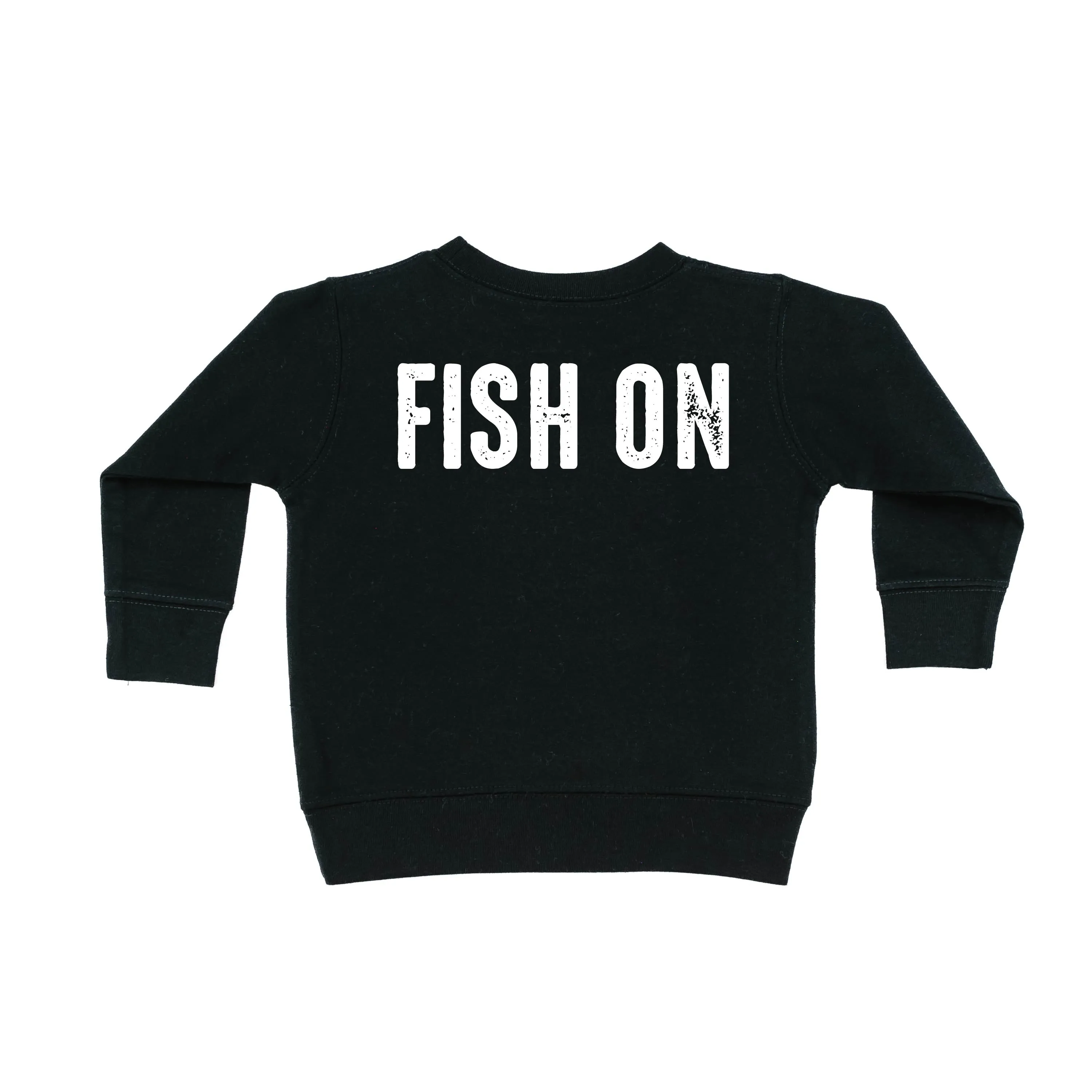 Mountain Fish & Pole Pocket Design on Front w/ FISH ON on Back - Child Sweater