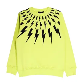 Neil Barrett Kids Lightning Lime Green Sweatshirt