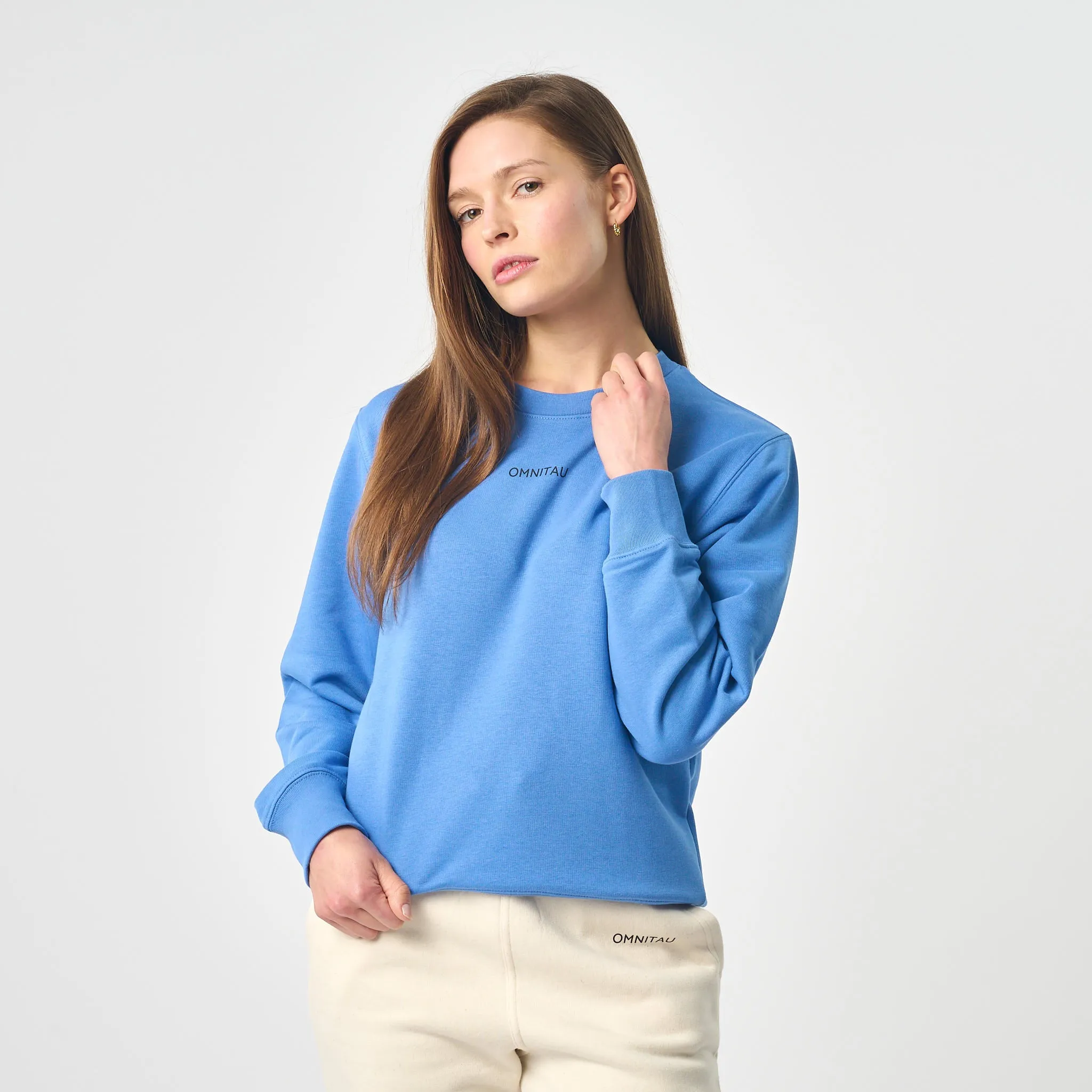 Omnitau Women's Ellyse Organic Cotton Medium Fit Sweatshirt - Blue