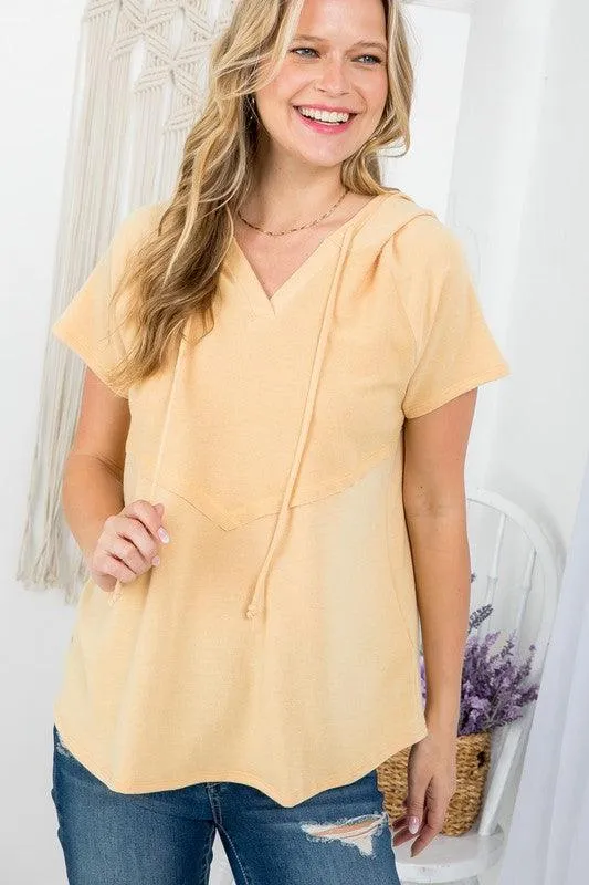 Oversized Short Sleeved Hoodie Sweatshirt