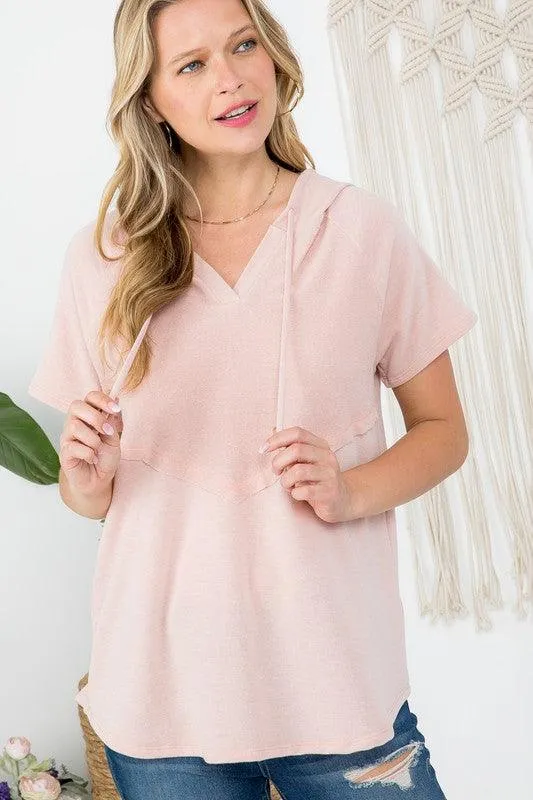 Oversized Short Sleeved Hoodie Sweatshirt