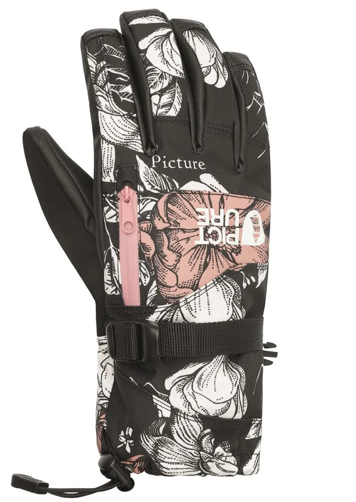 Picture Palmer Women's Gloves Peonies Black