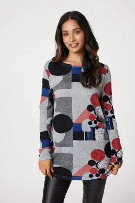 Polka Dot Longline Sweatshirt