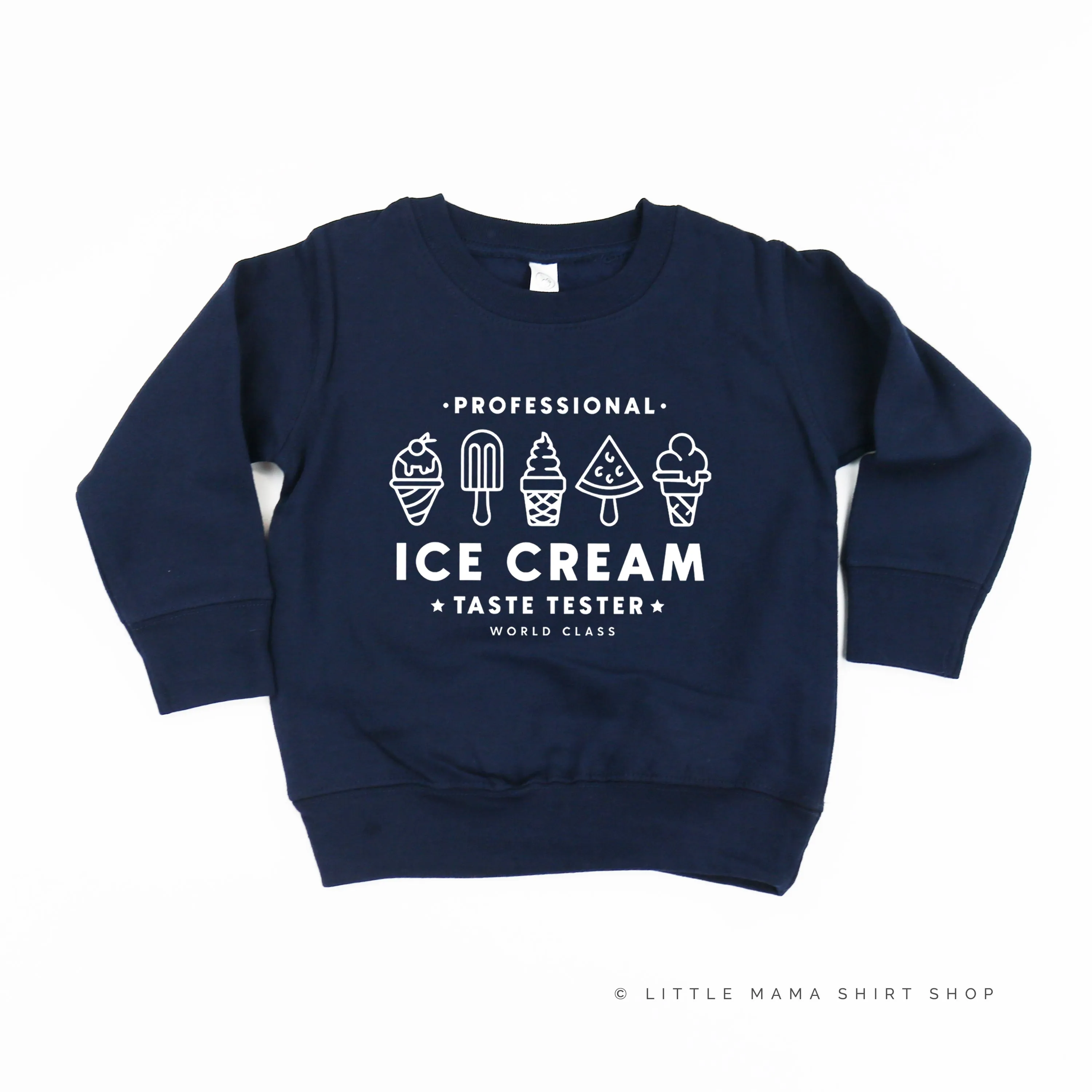 Professional Ice Cream Taste Tester -  Single Cone on Back - Child Sweater