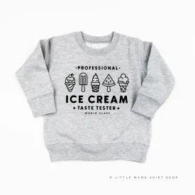 Professional Ice Cream Taste Tester -  Single Cone on Back - Child Sweater