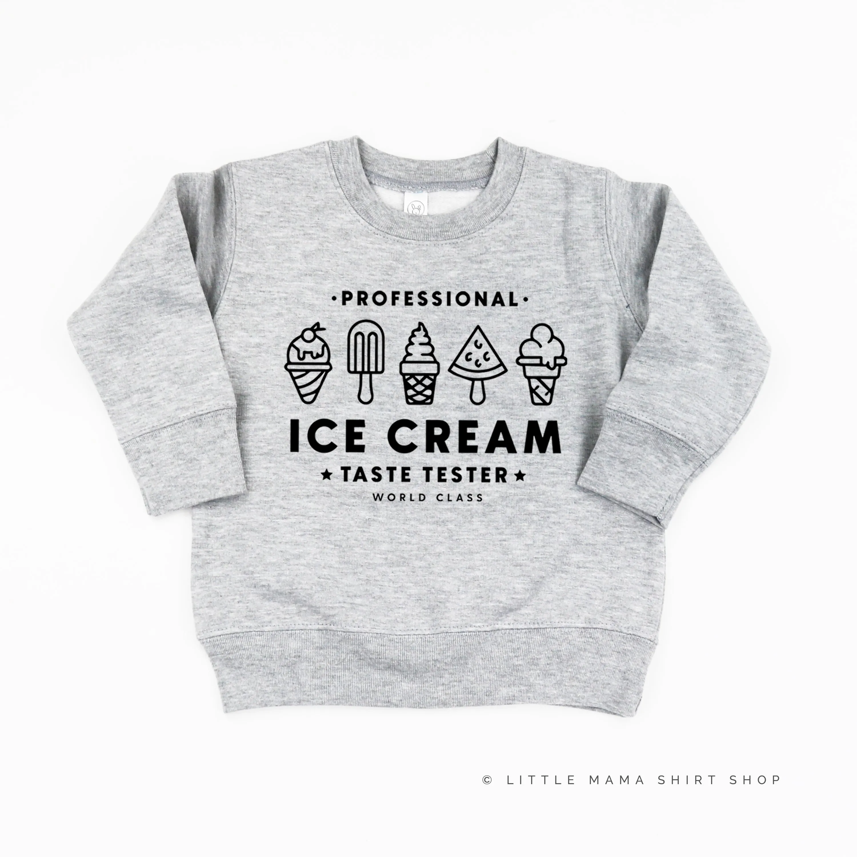 Professional Ice Cream Taste Tester -  Single Cone on Back - Child Sweater