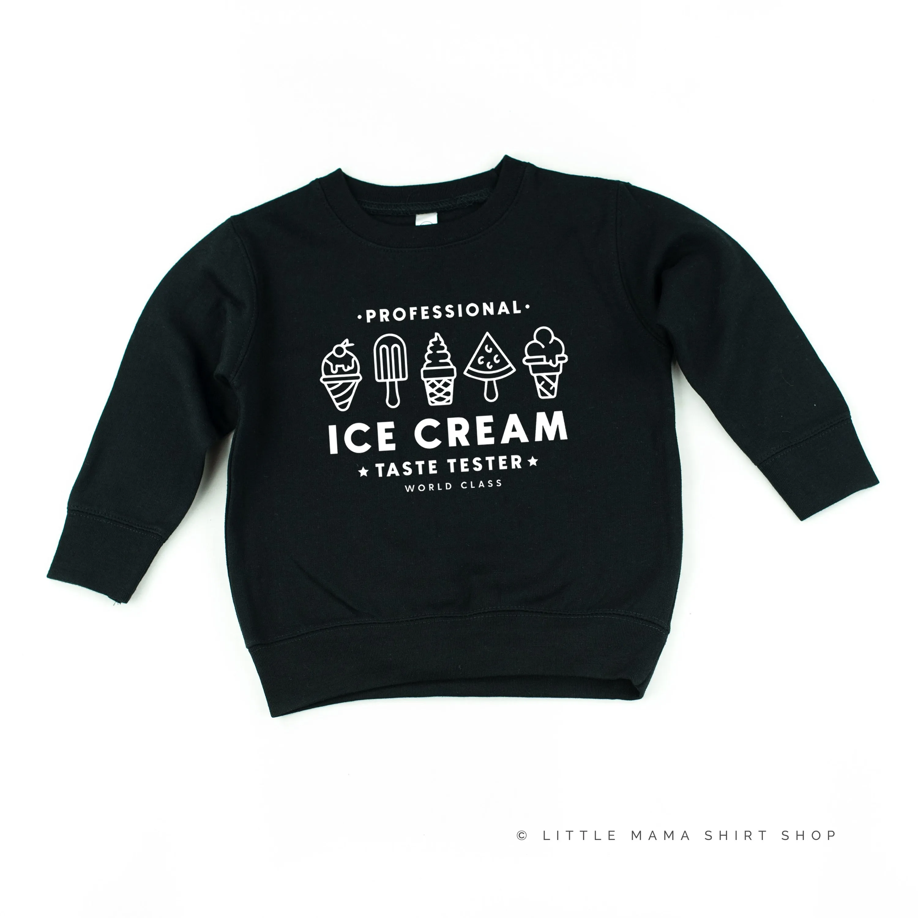 Professional Ice Cream Taste Tester -  Single Cone on Back - Child Sweater