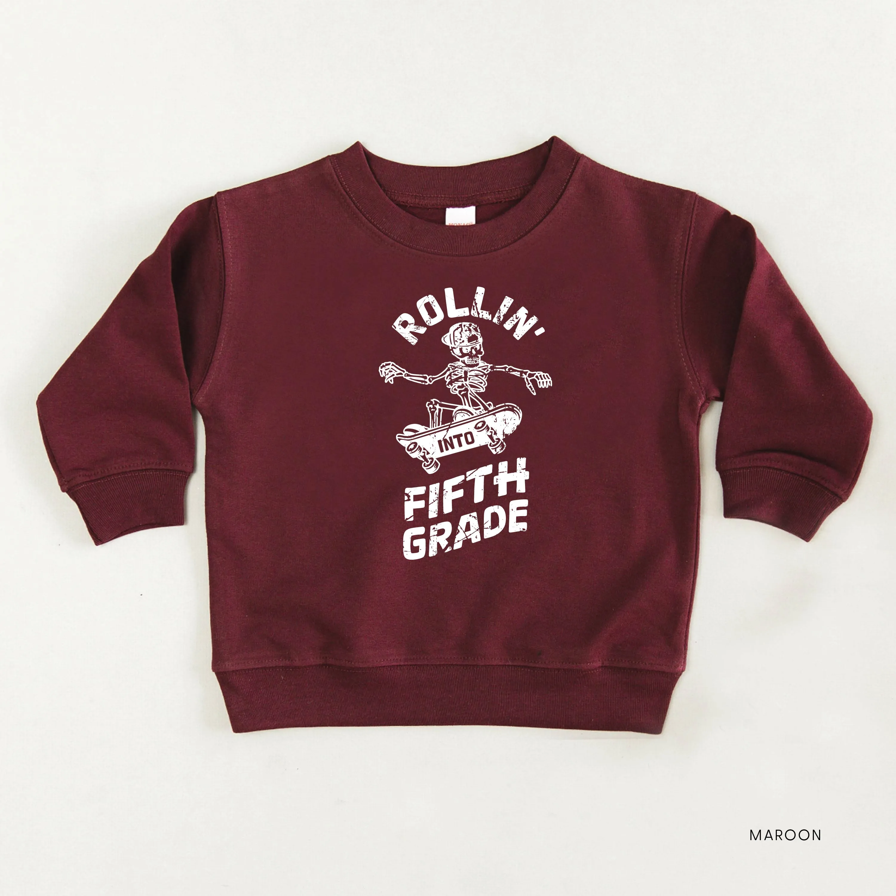 Skateboarding Skelly - Rollin' into Fifth Grade - Child Sweater