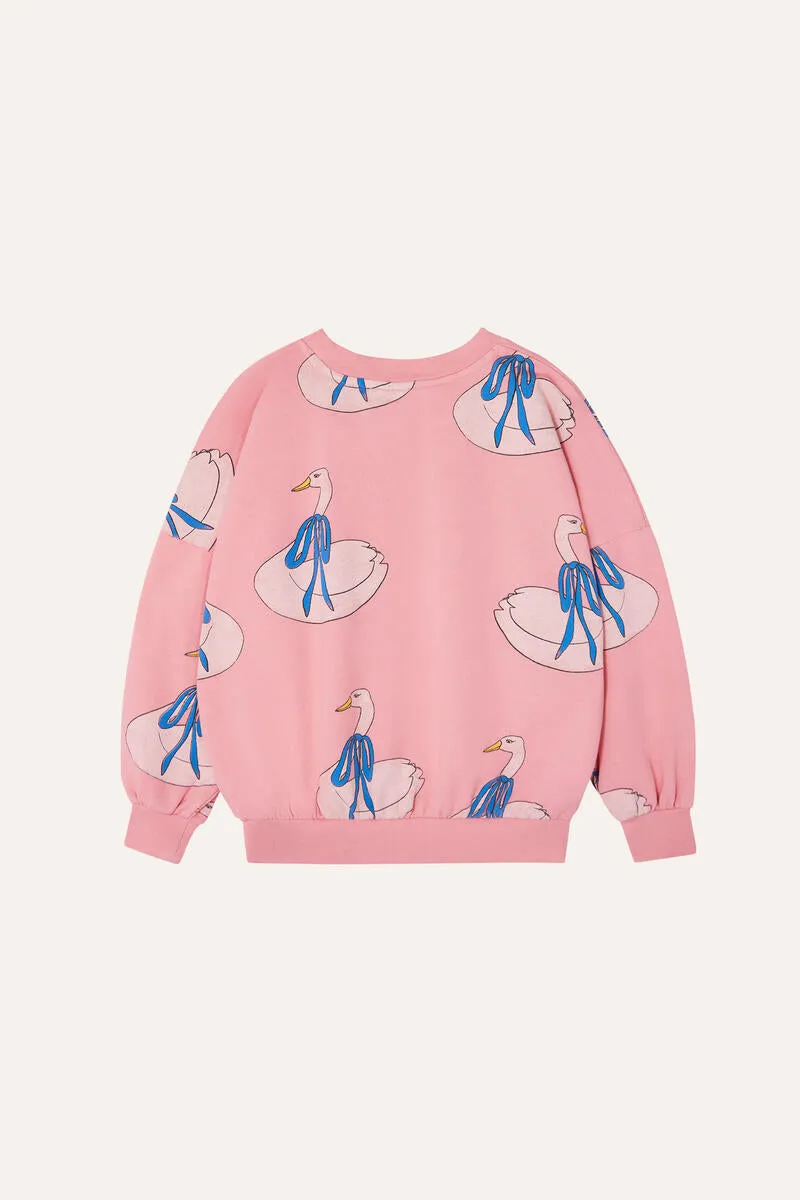 Swans Allover Oversized Kids Sweatshirt