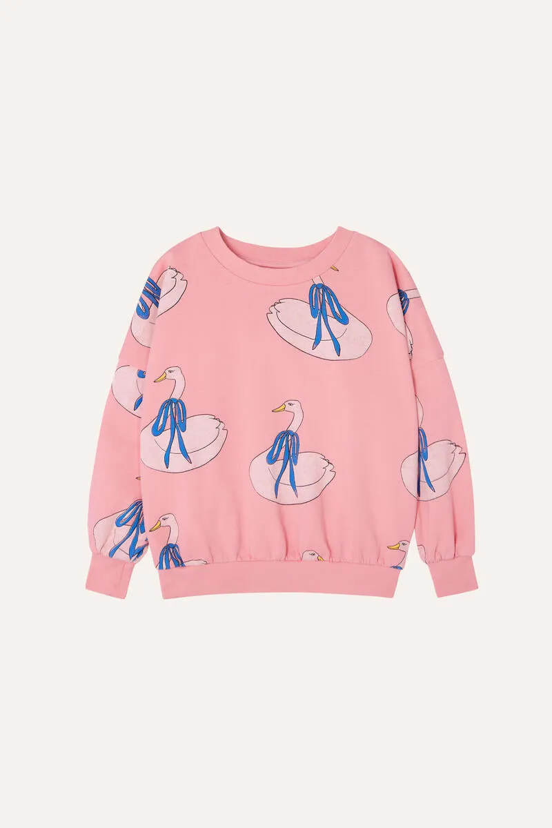 Swans Allover Oversized Kids Sweatshirt