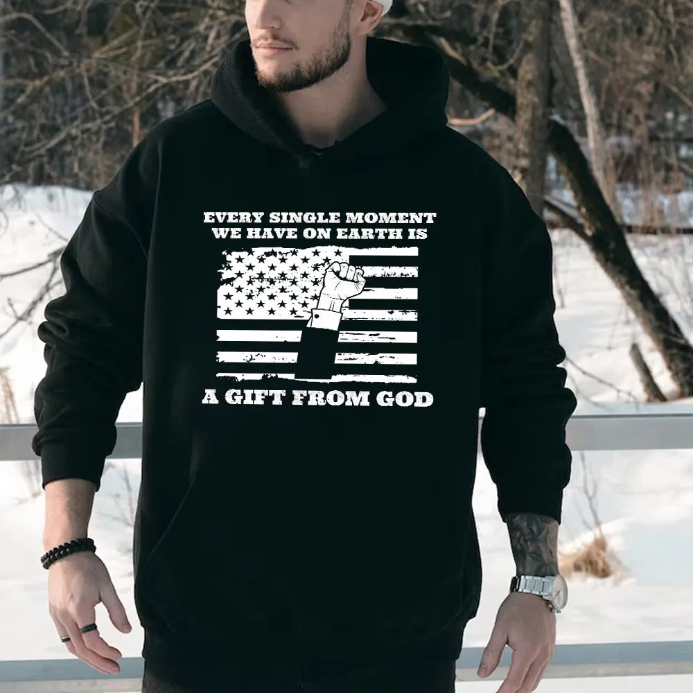 Teesdily | American Jesus Shirt, Every Single Moment We Have Is A Gift From God Tee Sweatshirt Hoodie Mug, Patriotic Shirt