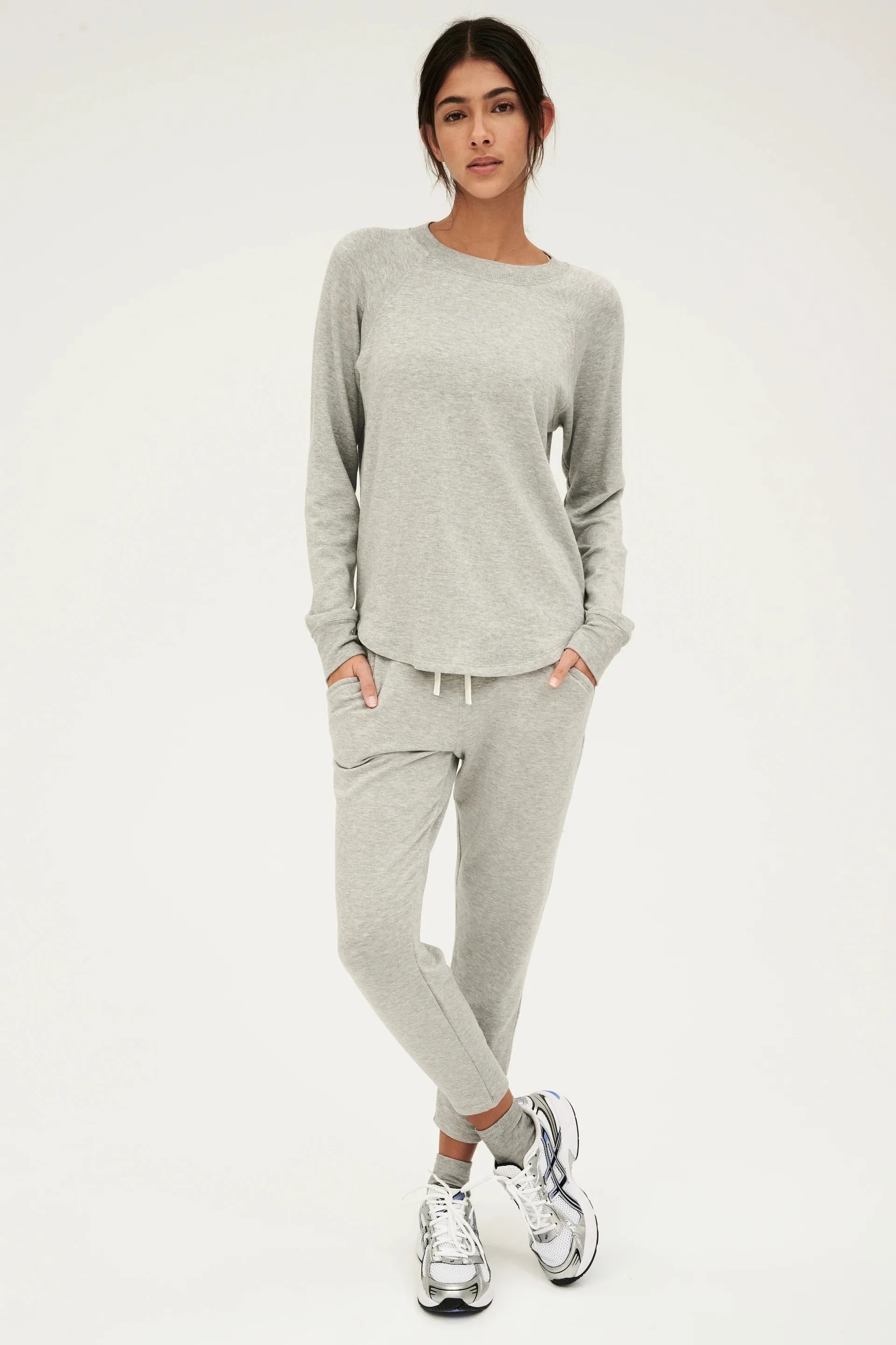 Warm Up Fleece Sweatshirt, Heather Grey