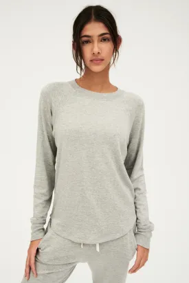 Warm Up Fleece Sweatshirt, Heather Grey