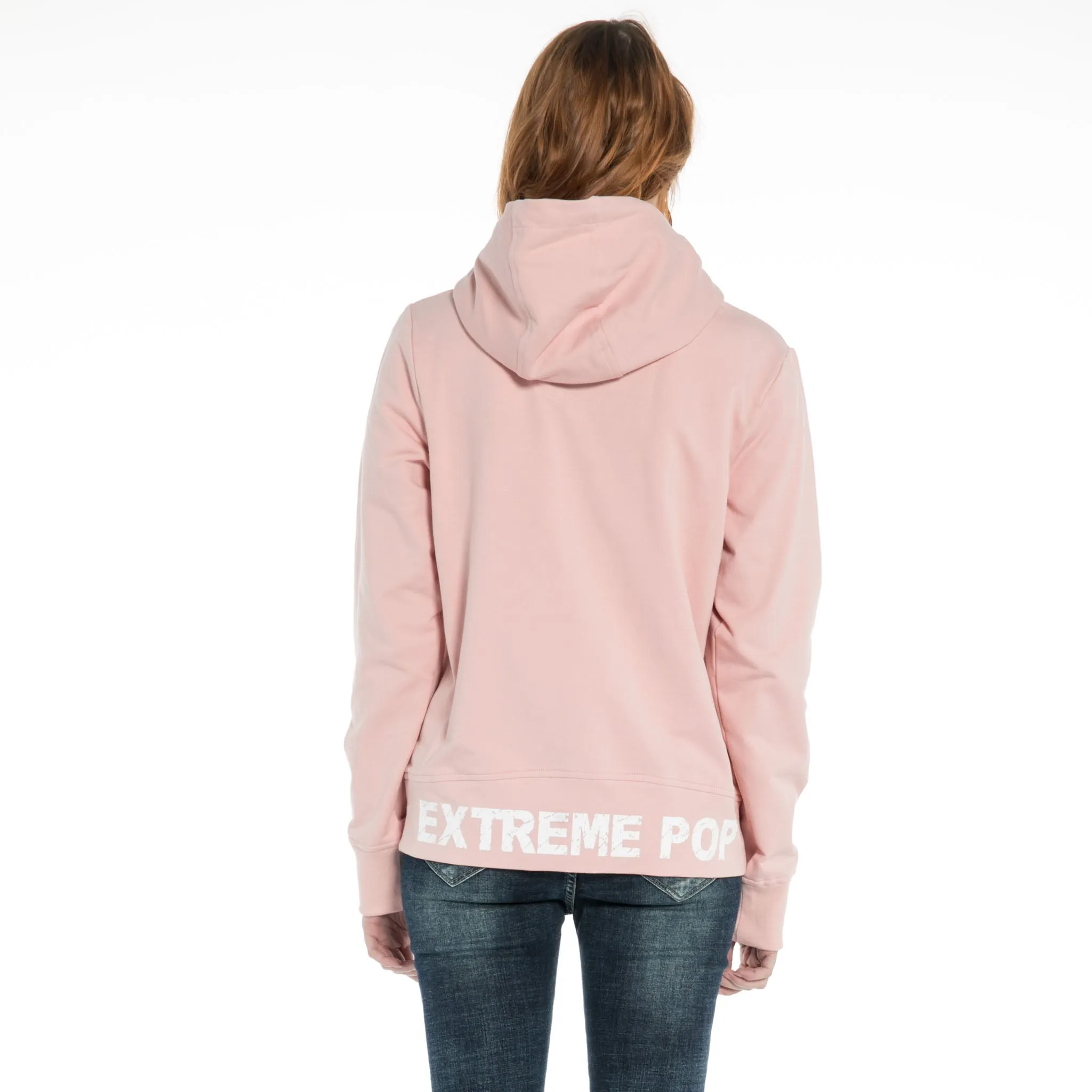 Women's  Distress Print Hoodie Sweatshirt