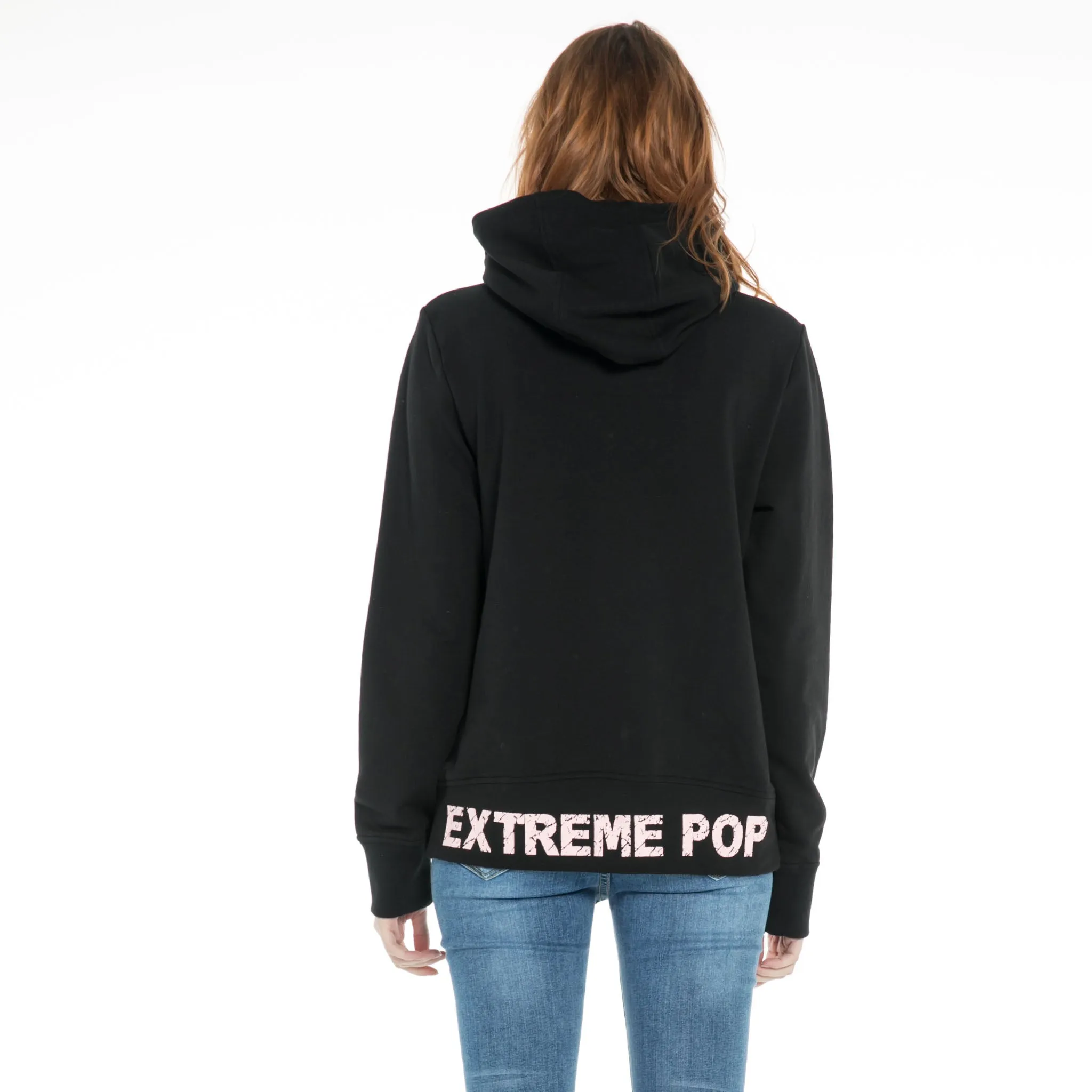 Women's  Distress Print Hoodie Sweatshirt